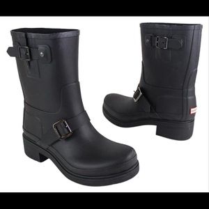 Hunter Moto biker rain boots